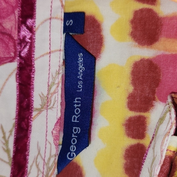 George Roth Los Angeles 100% Cotton Orange Tie Dye Long Sleeve Popover Tunic - Picture 14 of 14